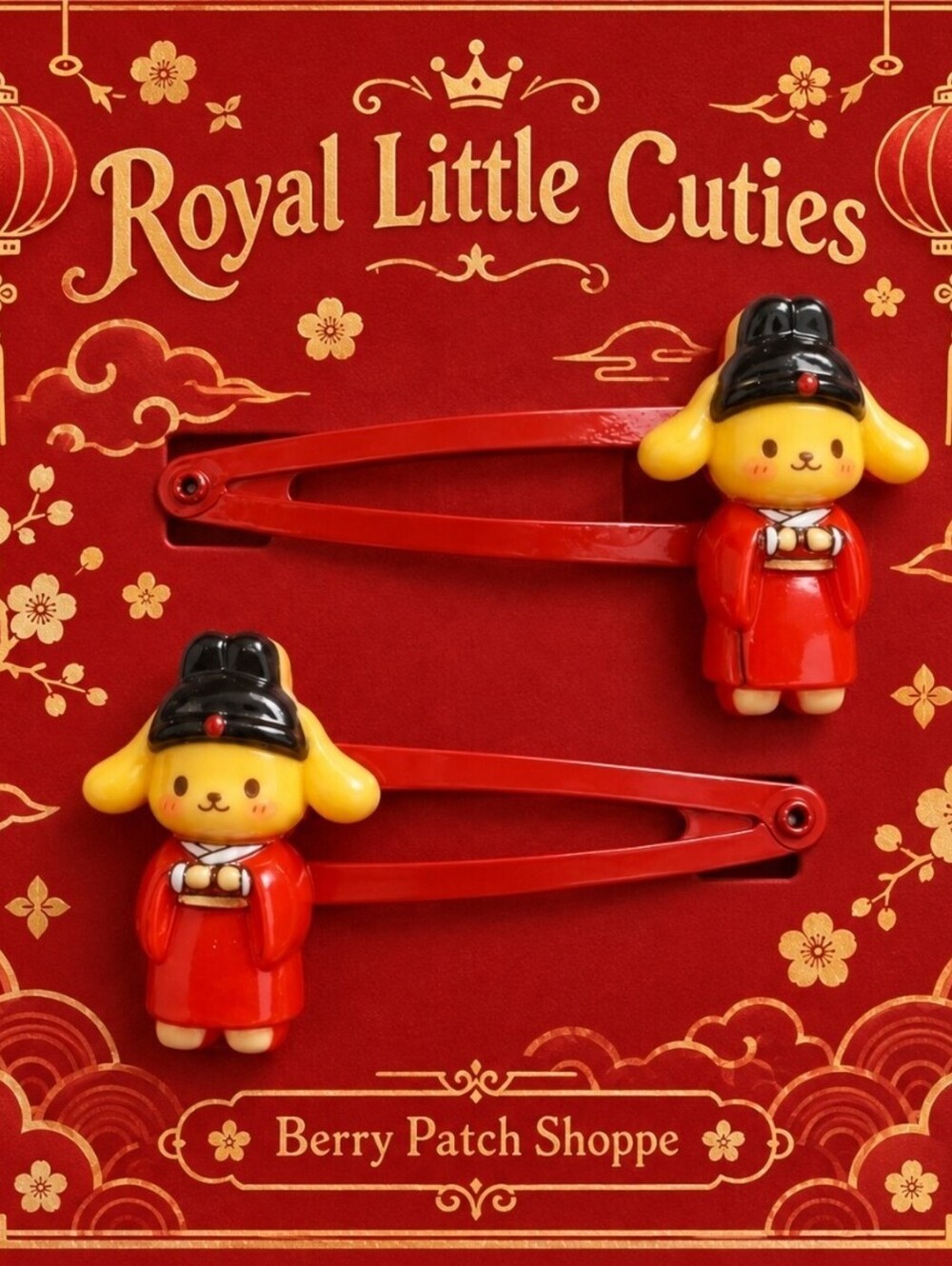 Kawaii Sanrio Hello Kitty Pompompurin Kimono Japanese Hair Snap Barrette Clips